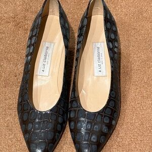 Liz Claiborne animal print blue and brown heels